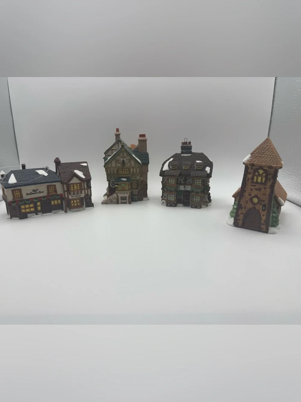 Department 56 Village Building Ornament Set - Brown, Green, Tan